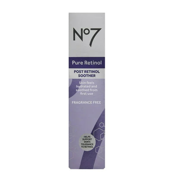 No7 Pure Retinol Post Retinol Soother with Niacinamide and Bisabolol, Fragrance Free, 1.69 oz - Exotic Pro
