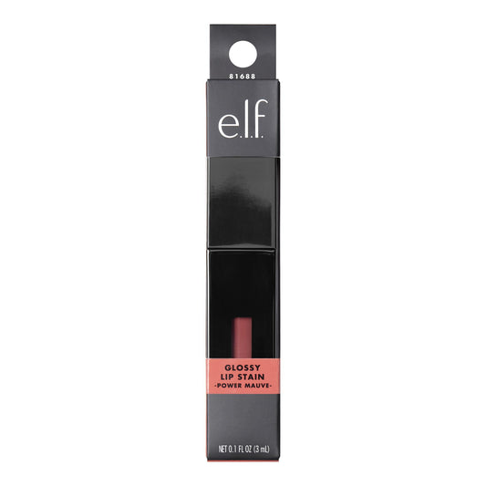 e.l.f. Glossy Lip Stain – Power Mauves Long-Lasting Color 0.1 fl oz
