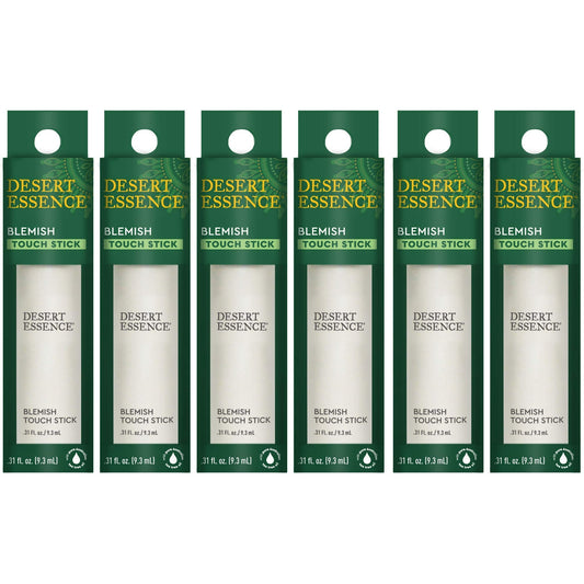 Desert Essence Herbal Blemish Touch Stick with Natural Extracts &amp; Essential Oils - .31 Fl Ounce - Pack of 6 - Antiseptic Tea Tree Oil - Chamomile - Lavender - Palmarosa - Clear &amp; Radiant Skin