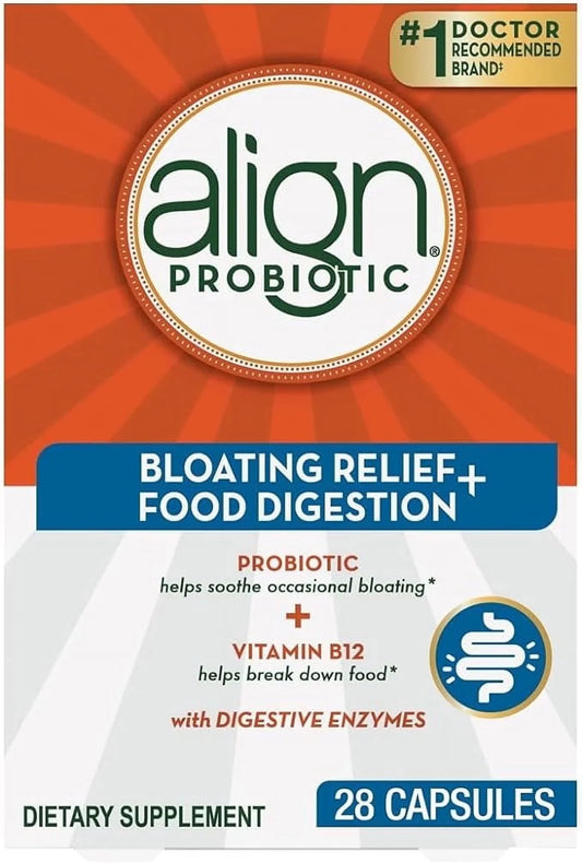 Align Probiotic Bloating Relief + Digestion 28 Ct | Daily Support for Men & Women - Exotic Pro