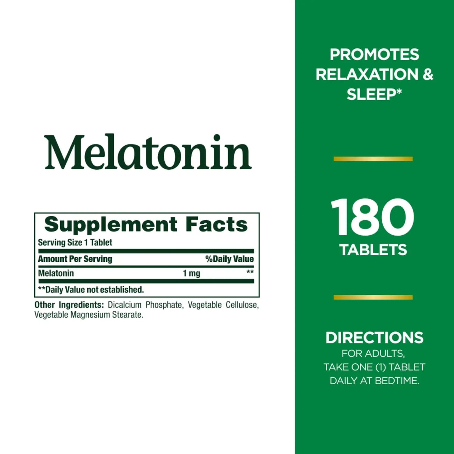Nature’s Bounty Melatonin 1mg Sleep Aid Tablets – 180 Count - Exotic Pro