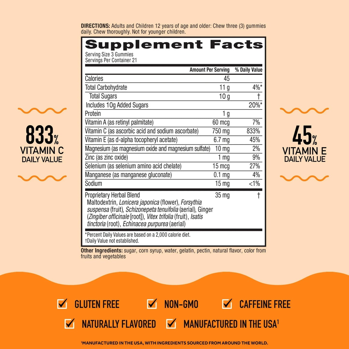 Airborne Immune Support Gummies with 750mg Vitamin C – 42 Count - Exotic Pro