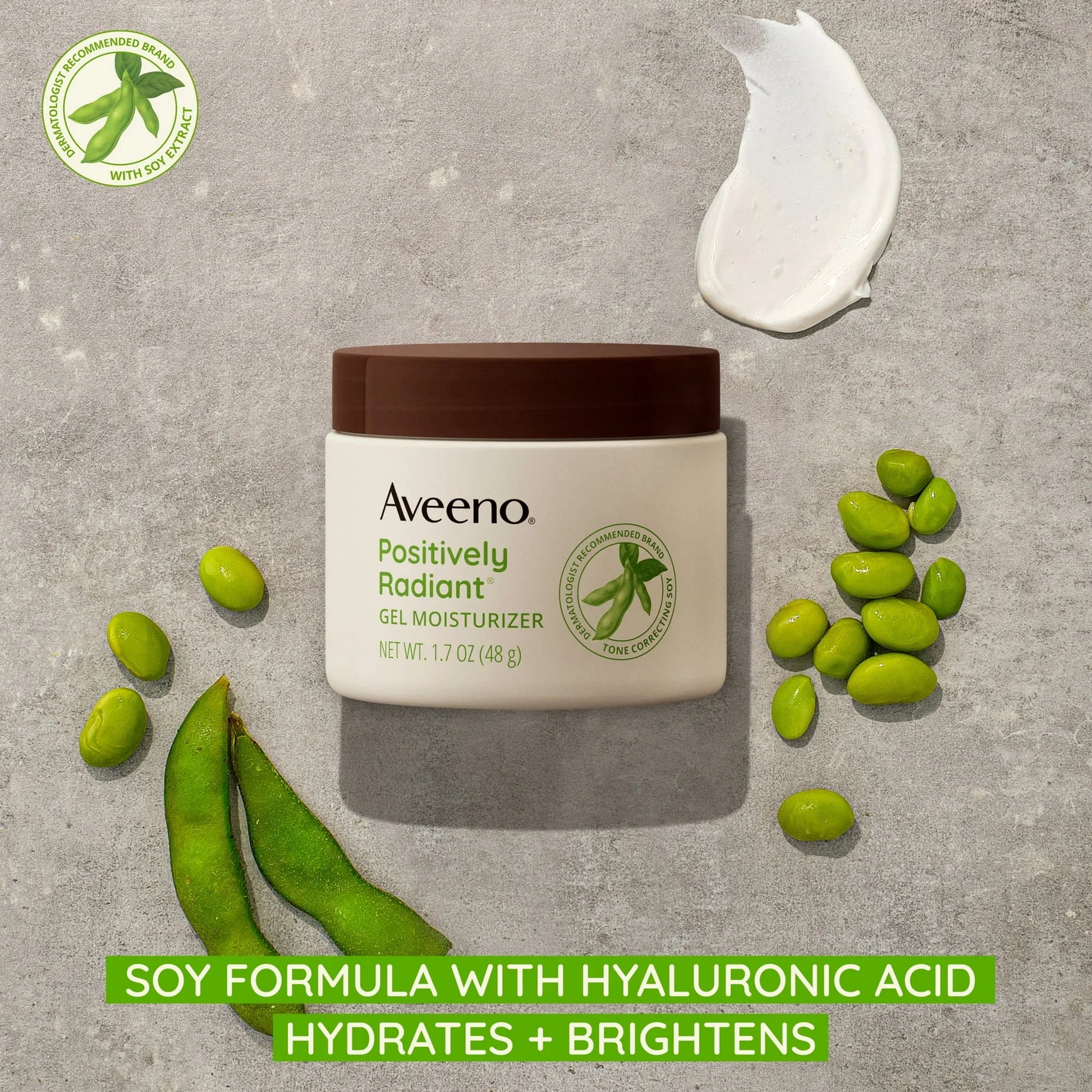 Aveeno Positively Radiant Daily Gel Face Moisturizer with Soy, Oil-Free, 1.7 oz - Exotic Pro