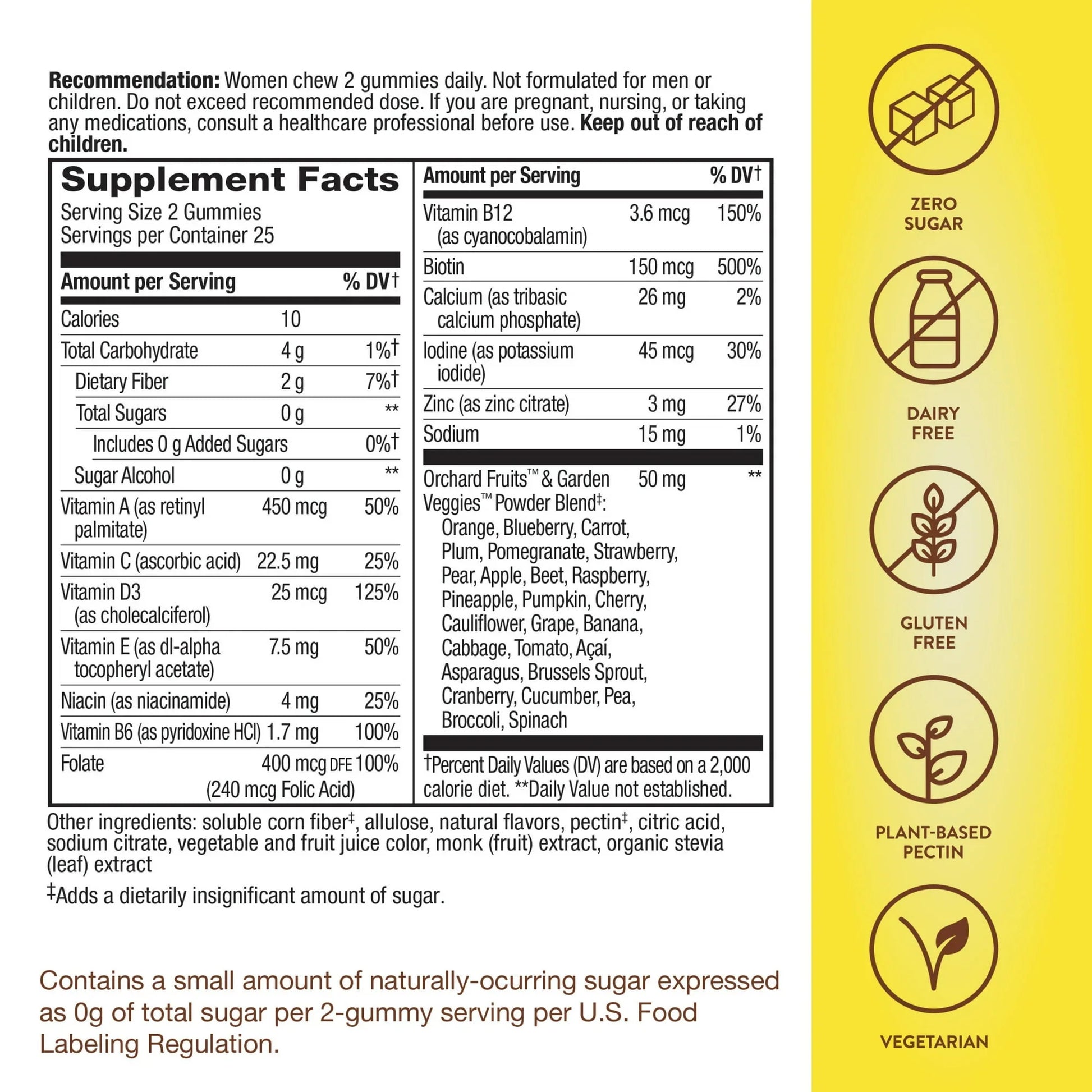Alive! Women’s Zero Sugar Gummy Multivitamin with B-Vitamins – 50 Ct - Exotic Pro
