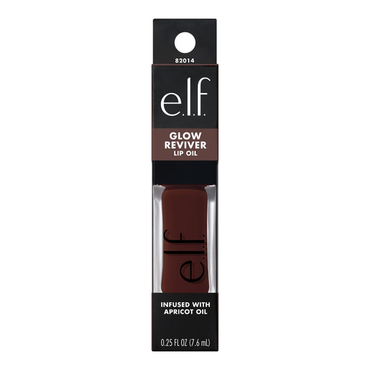 e.l.f. Glow Reviver Lip Oil – Hot as Fudge | Hydrating Glossy Lip Tint