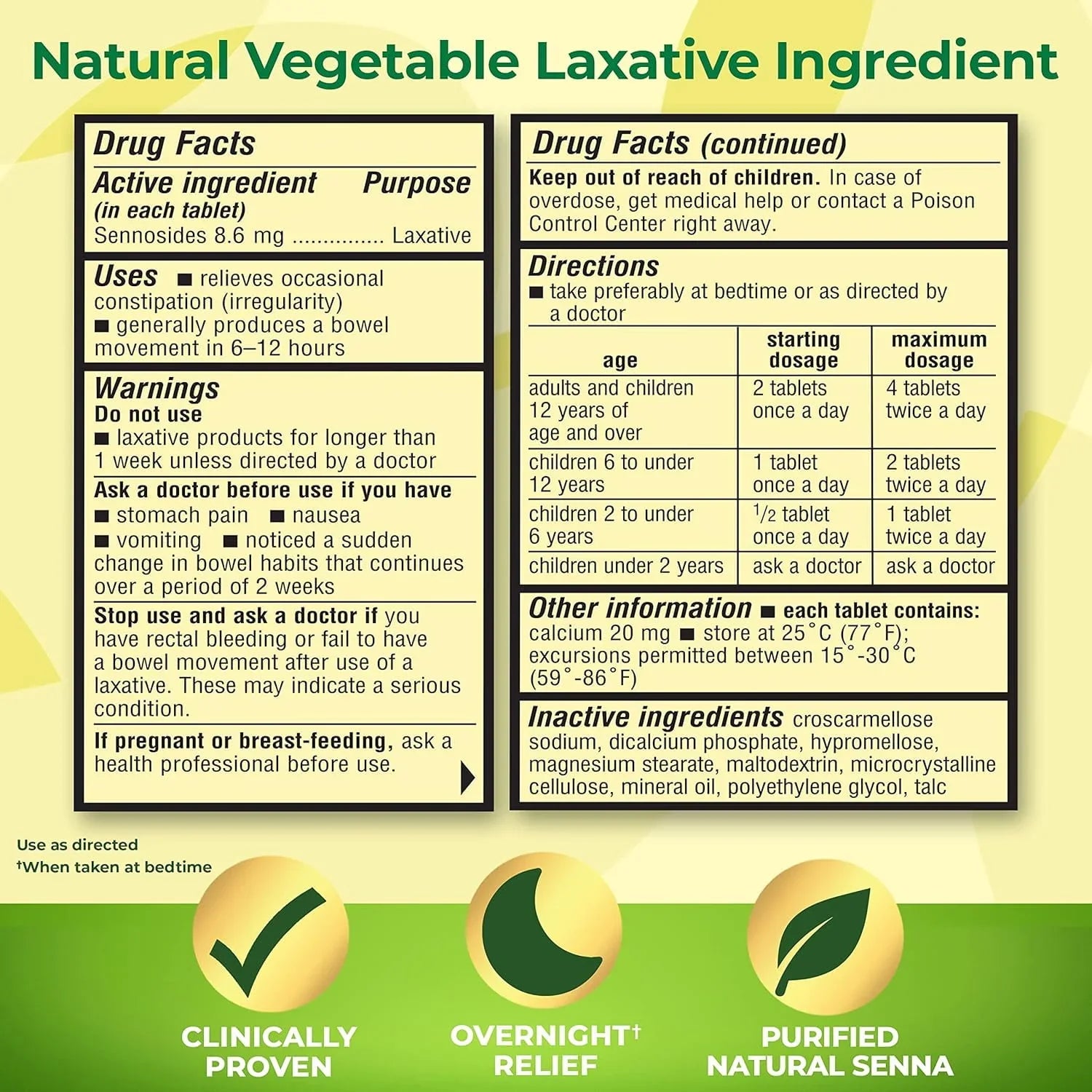 Senokot Natural Laxative – Regular Strength Tablets, 50 Count - Exotic Pro