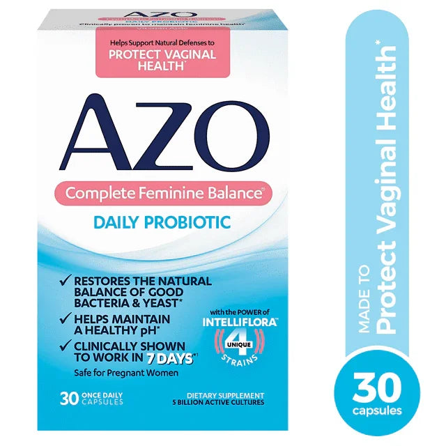 AZO Complete Feminine Balance – Daily Vaginal Probiotic, 30 Count - Exotic Pro