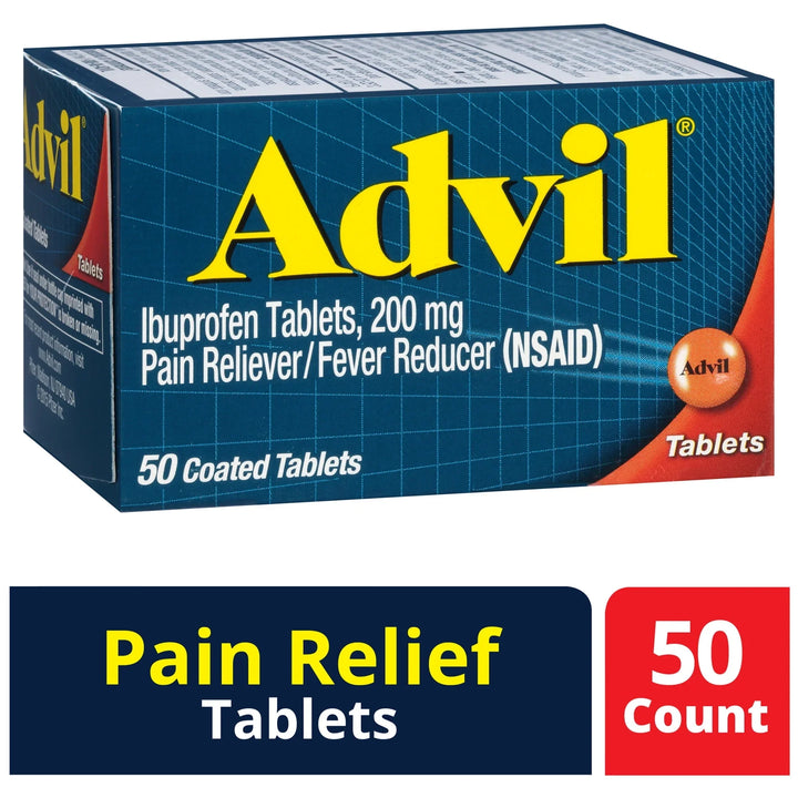 Advil Tablets – 200mg Ibuprofen Pain Reliever &amp; Fever Reducer, 50 Ct - Exotic Pro