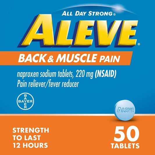 Aleve Back & Muscle Pain Relief Naproxen Sodium Tablets – 50 Count - Exotic Pro