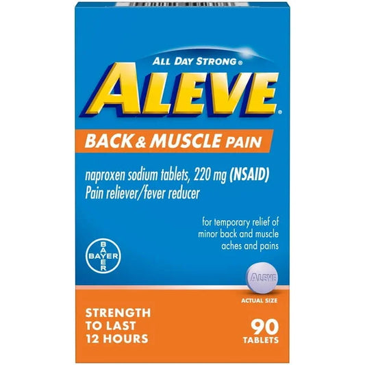 Aleve Back & Muscle Pain Relief Naproxen Sodium Tablets – 90 Count - Exotic Pro
