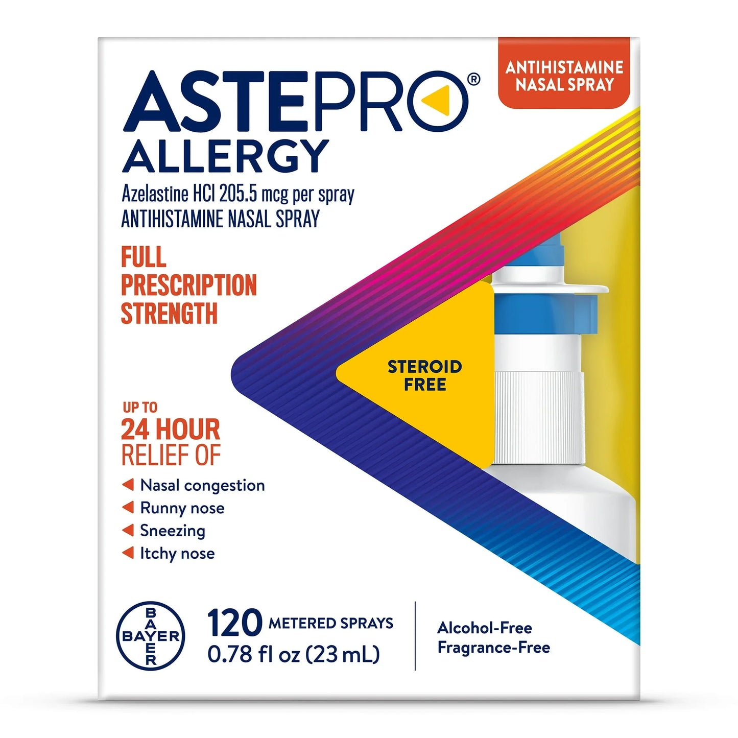 Astepro Allergy Medicine Nasal Spray - Steroid-Free Antihistamine, 120 Sprays - Exotic Pro