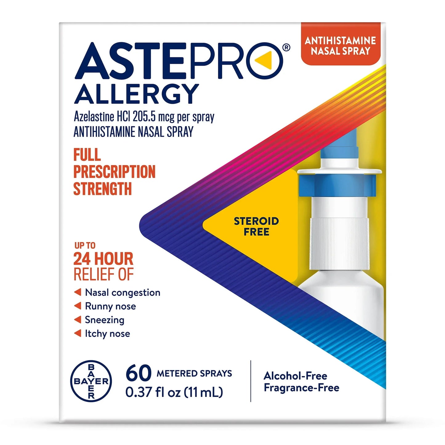 Astepro Allergy Nasal Spray - Steroid-Free Antihistamine, 60 Sprays - Exotic Pro