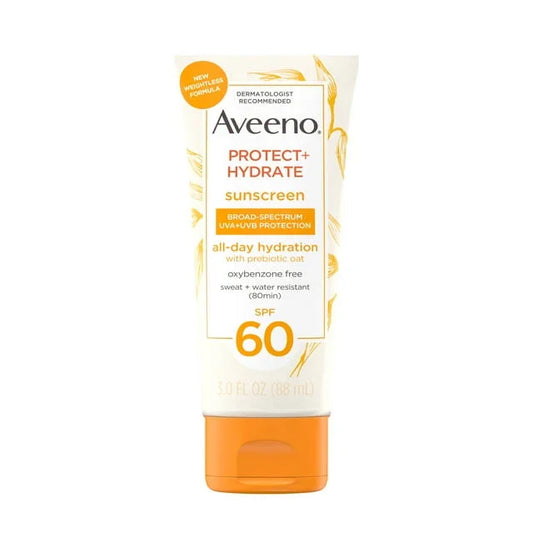 Aveeno Protect + Hydrate Sunscreen Lotion SPF 60 for Body, 3 fl oz - Exotic Pro