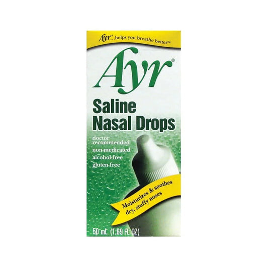 Ayr Saline Nasal Drops – 1.69 oz | Gentle Moisturizing Nasal Relief - Exotic Pro