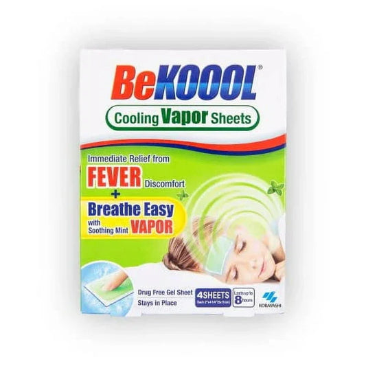 BeKoool Kids Fever Cooling Mint Vapor Sheets Non-Medicated - 4 Ct - Exotic Pro