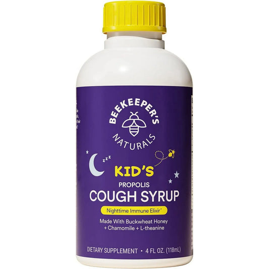 Beekeeper's Naturals Kids Honey Cough Syrup 4oz Nighttime Soothing Support - Exotic Pro