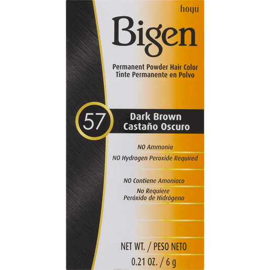 Bigen Permanent Powder Hair Color 57 Dark Brown | .21 oz Unisex Adult - Exotic Pro