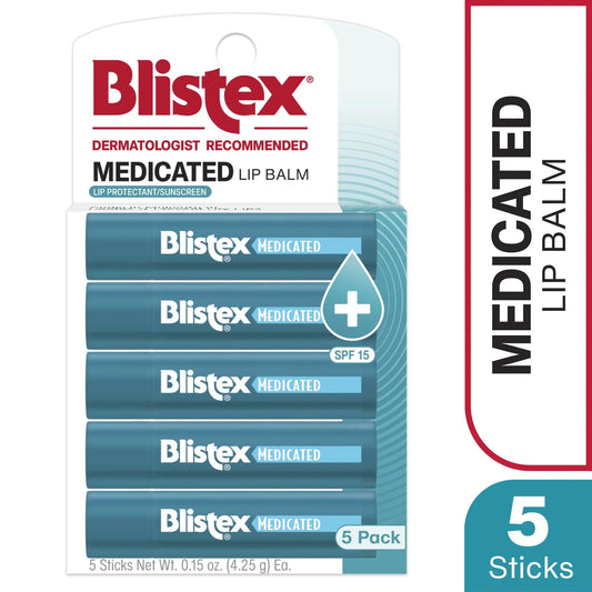 Blistex Medicated Lip Balm – Advanced Protection for Dry Lips, 5ct - Exotic Pro