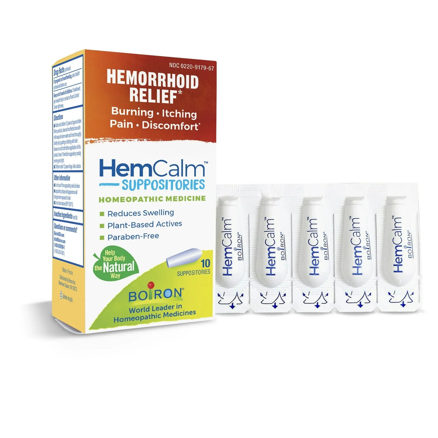 Boiron Hemcalm Hemorrhoid Relief Suppositories, 10 Count - Exotic Pro