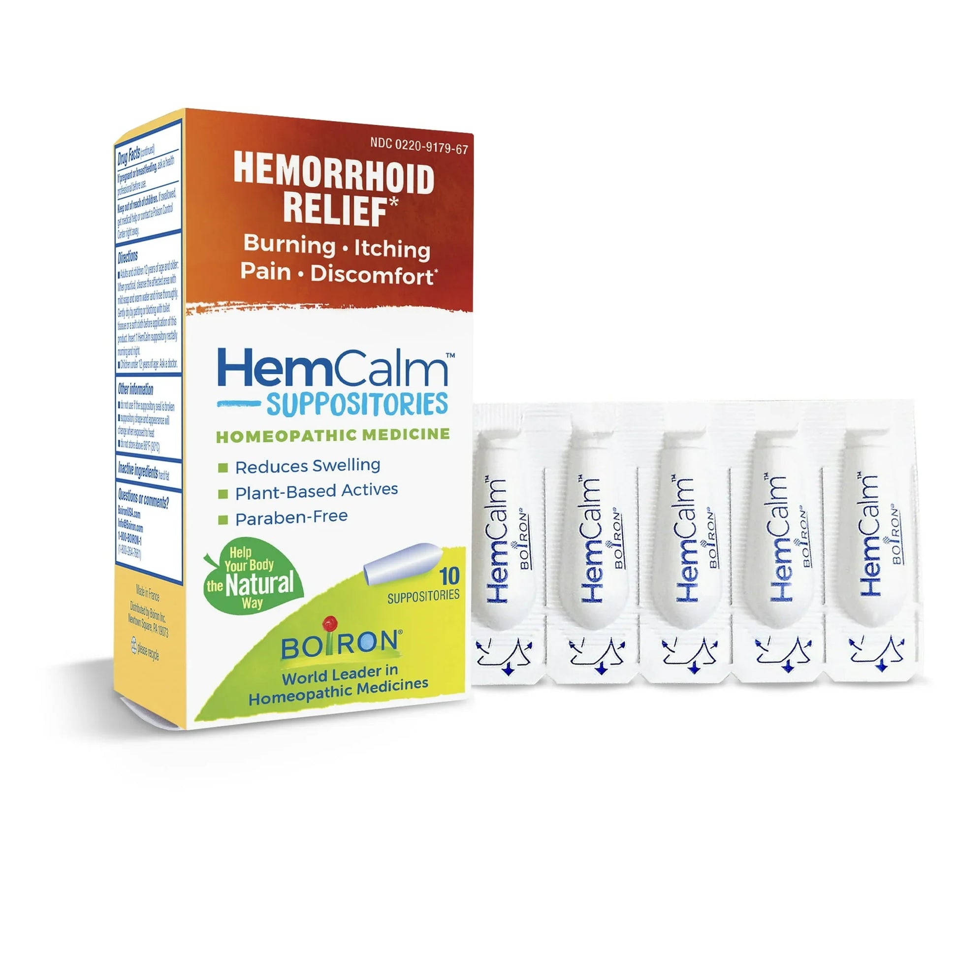 Boiron Hemcalm Hemorrhoid Relief Suppositories, 10 Count - Exotic Pro