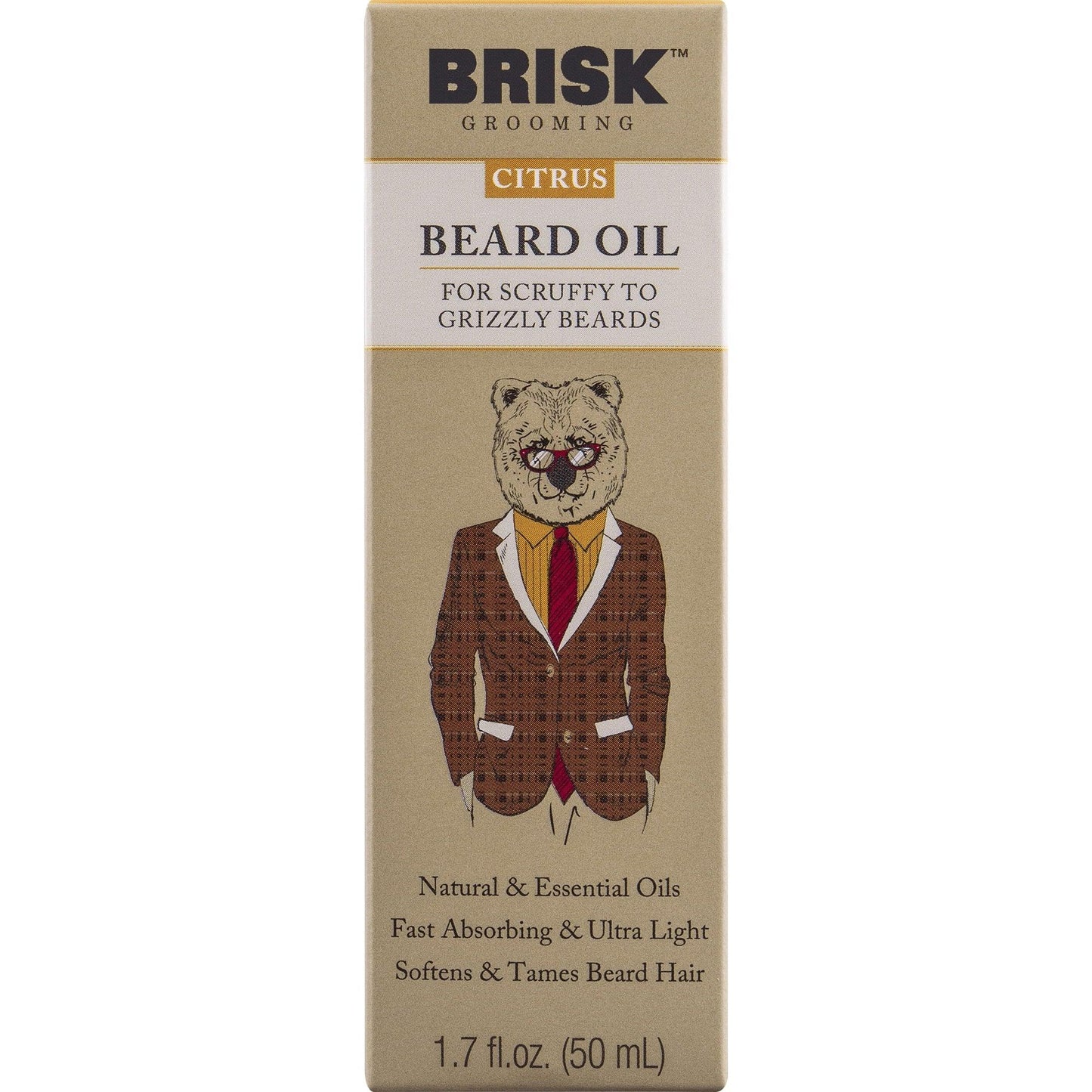 Brisk Grooming Citrus Beard Oil – Hydrating & Softening, 1.7 fl oz - Exotic Pro