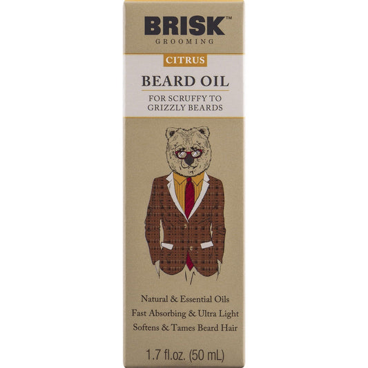 Brisk Grooming Citrus Beard Oil – Hydrating & Softening, 1.7 fl oz - Exotic Pro