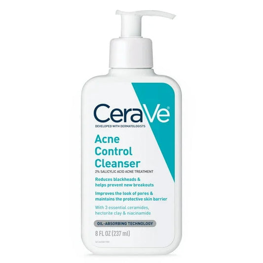 CeraVe Acne Control Cleanser with 2% Salicylic Acid for Face, 8 fl oz - Exotic Pro