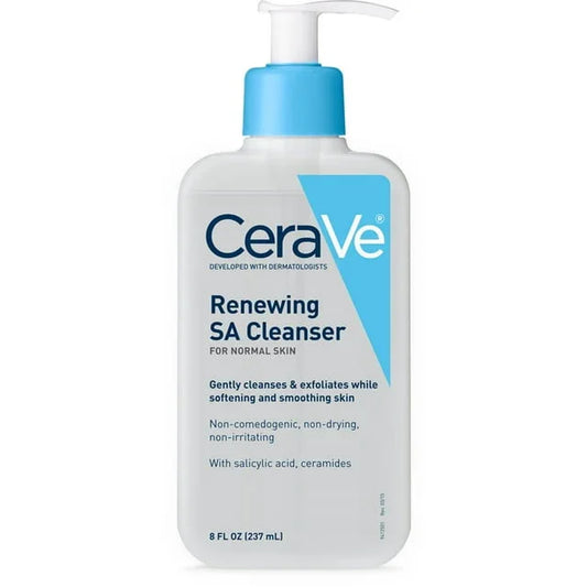 CeraVe Renewing SA Cleanser with Salicylic Acid for Smooth Skin, 8 fl oz - Exotic Pro