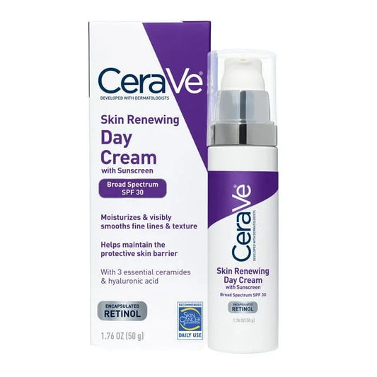 CeraVe Skin Renewing Anti Aging Retinol Cream, Face Moisturizer with SPF 30 1.7 fl oz - Exotic Pro