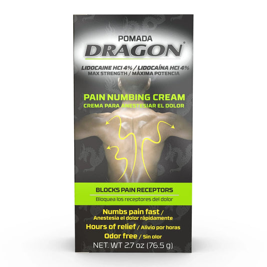 Dragon Lidocaine Pain Relief Cream 4% OTC Numbing Formula – 2 oz - Exotic Pro