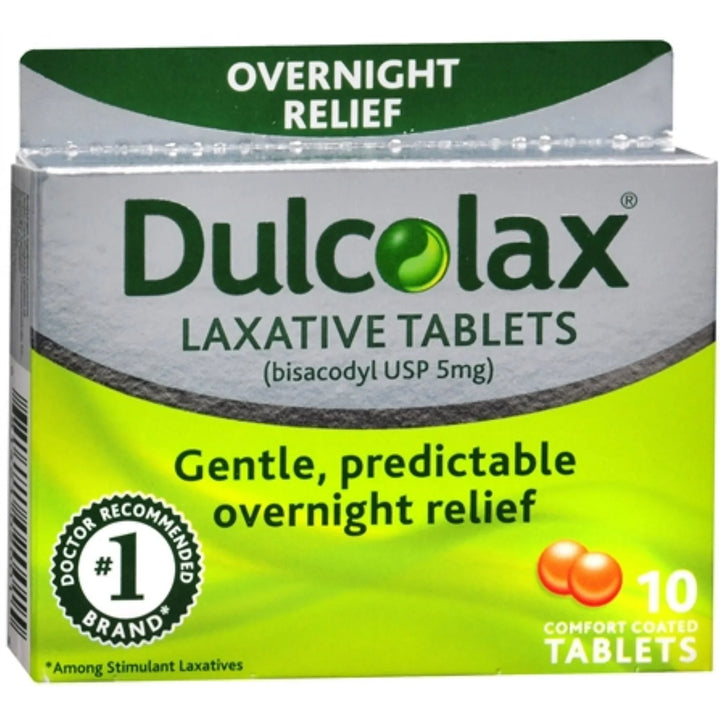 Dulcolax Laxative Tablets 10 Ct | Gentle Overnight Relief with Bisacodyl 5mg - Exotic Pro