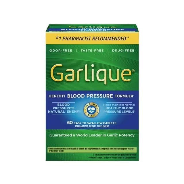 Garlique Healthy Blood Pressure Support Supplement Odor-Free Garlic - 60 Ct - Exotic Pro