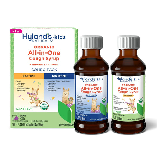 Hyland's Kids Organic All-in-One Cough Syrup – Day & Night Combo, 8 fl oz - Exotic Pro