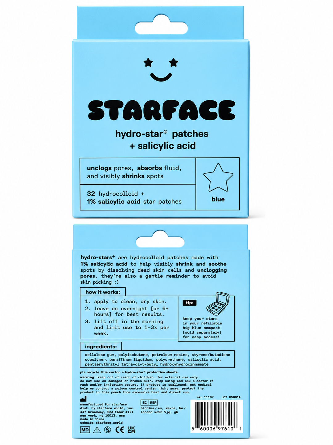 Starface Hydro-Star + Salicylic Acid Hydrocolloid Pimple Patches – 32 Count