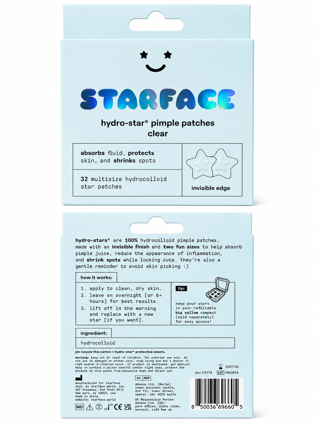 Starface Hydro-Star Clear Pimple Patches – 32 ct