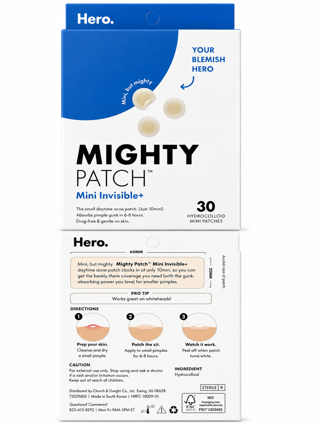 Hero Cosmetics Mighty Patch Mini Invisible+ – 30 Count
