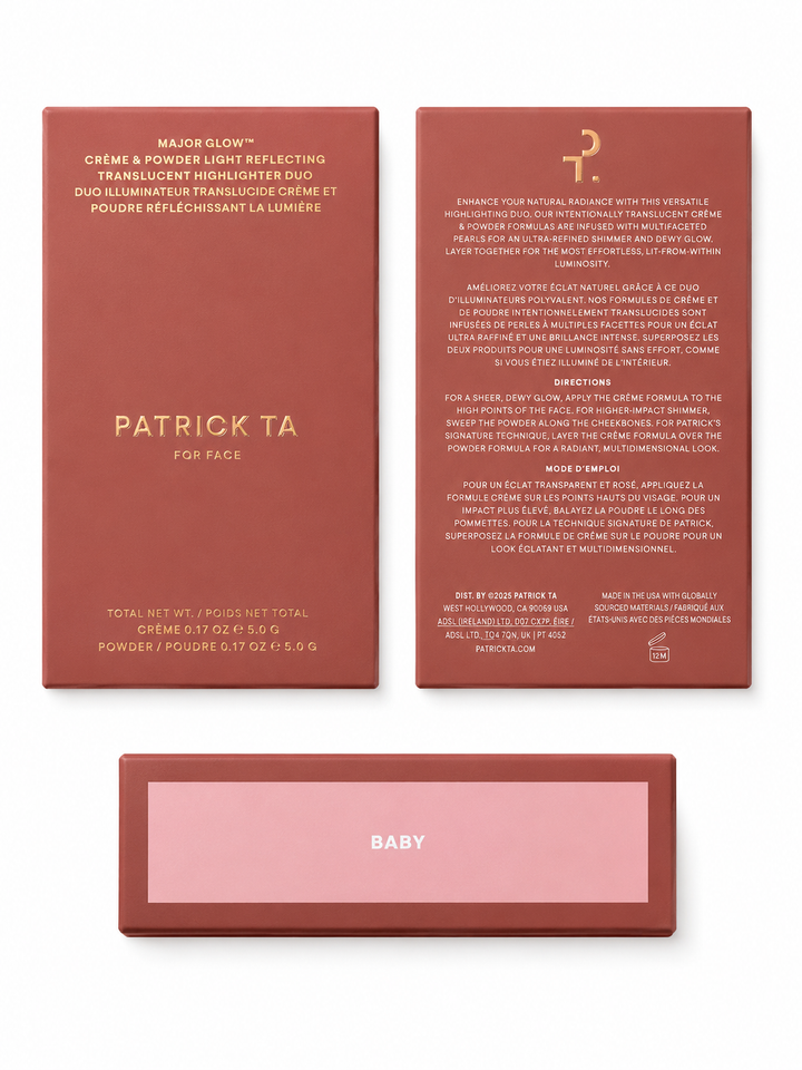 Patrick Ta Major Glow Crème &amp; Powder Highlighter Duo – Baby 0.35 oz