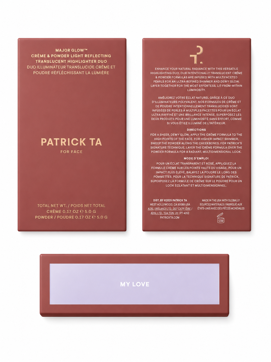 Patrick Ta Major Glow Crème & Powder Highlighter Duo – My Love 0.35 oz