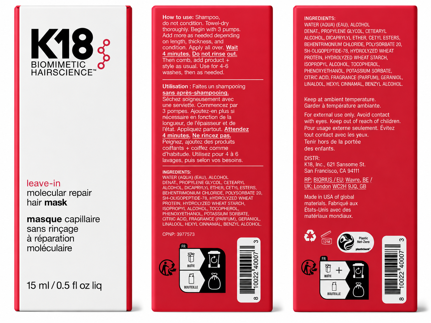 K18 Leave-In Molecular Repair Hair Mask – Mini 0.5 oz