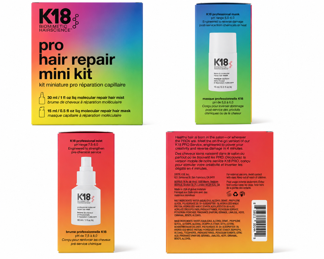K18 Pro Hair Repair Mini Kit – Molecular Repair Hair Mist & Mask