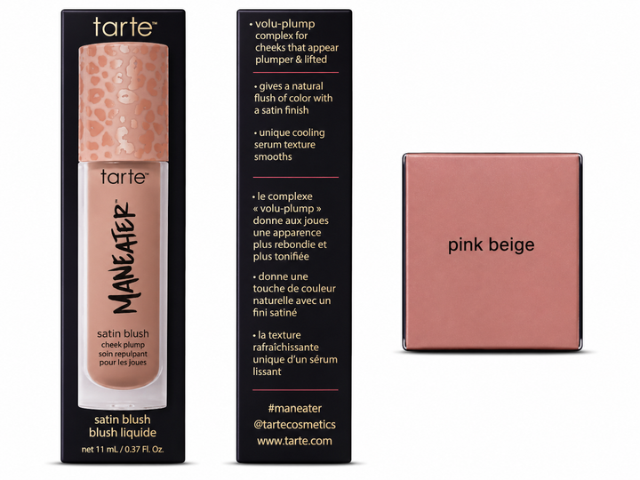 Tarte Maneater Satin Liquid Blush Cheek Plump – Pink Beige 0.27 oz