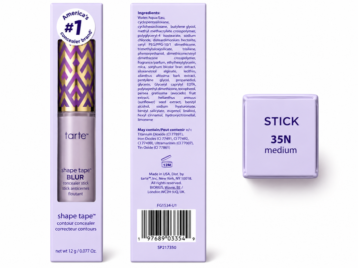 Tarte Shape Tape Blur Concealer Stick – 35N Medium 0.077 oz