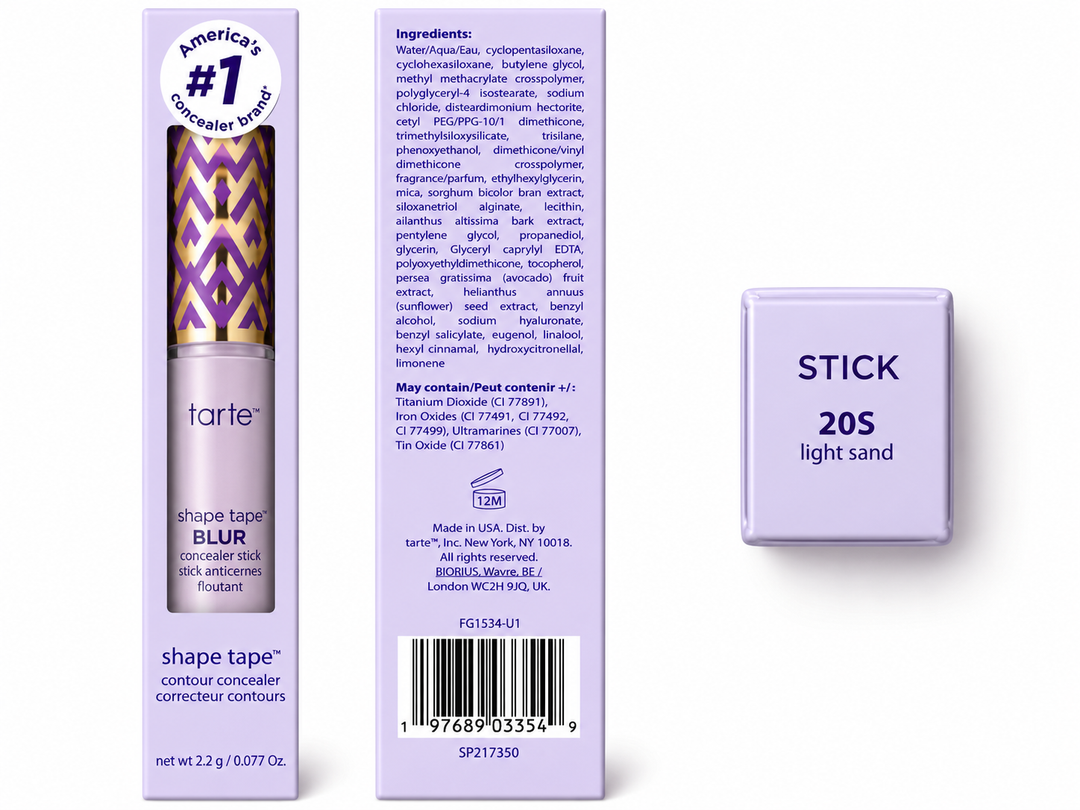 Tarte Shape Tape Blur Concealer Stick – 20S Light Sand 0.077 oz