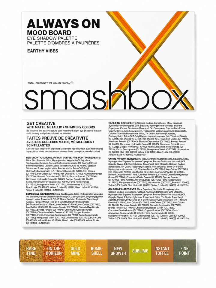 Smashbox Always On Moodboard Eyeshadow Palette Earthy Vibes | 9 Shades
