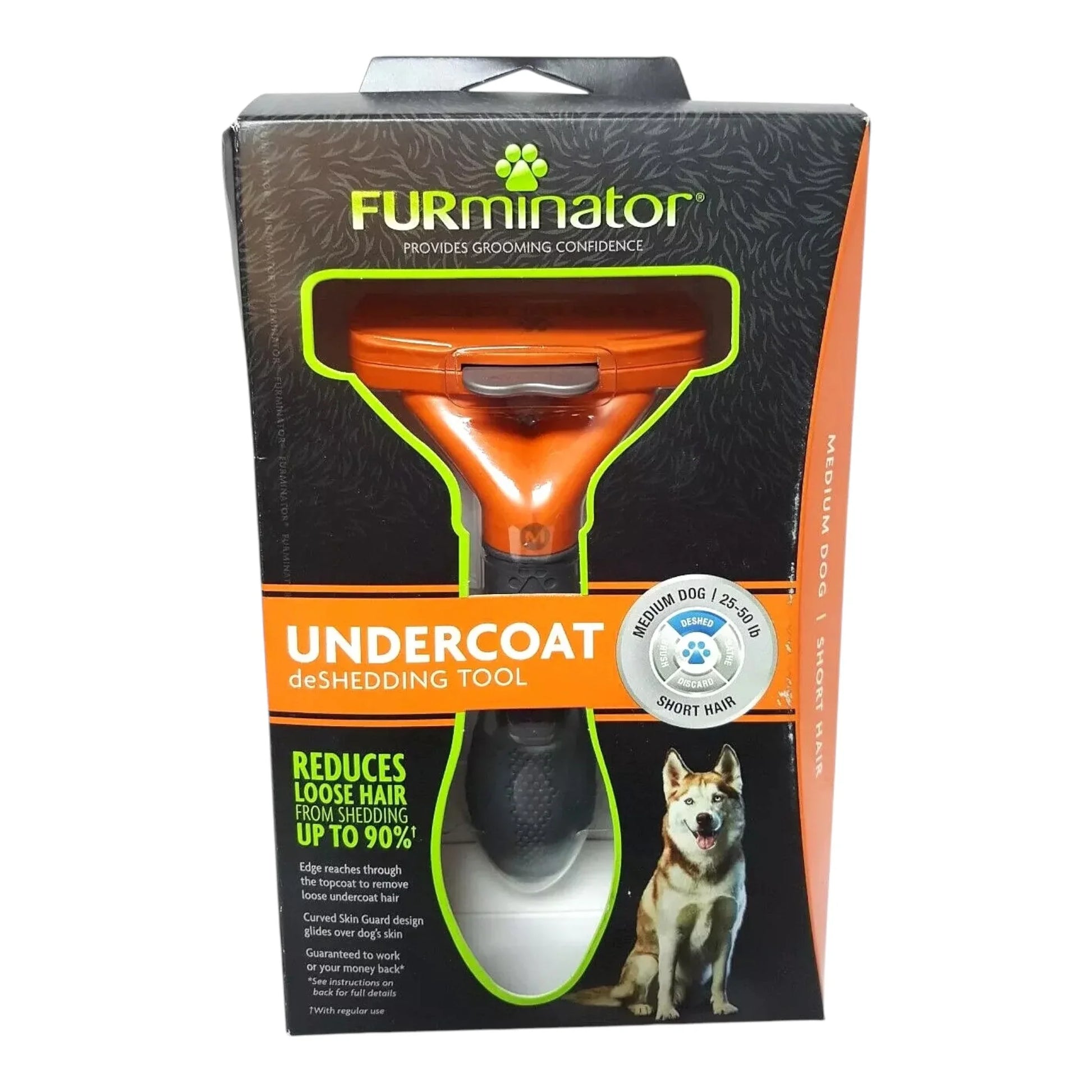 FURminator Undercoat deShedding Tool for Medium Dogs, Short Hair (25-50 lbs) - Exotic Pro