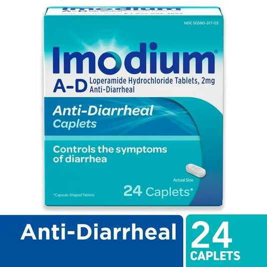 Imodium A-D Diarrhea Relief – Loperamide HCl Caplets, 24 Count - Exotic Pro