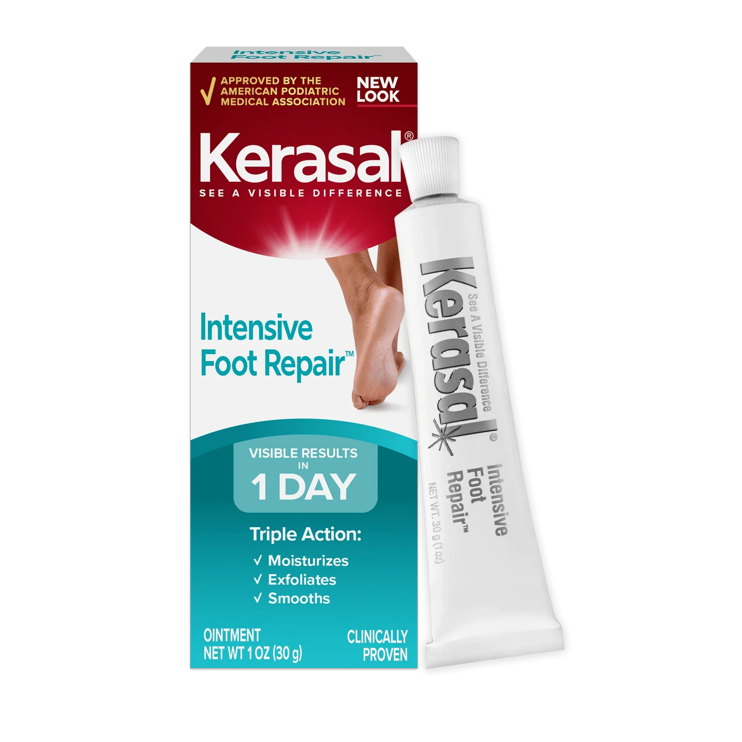 Kerasal Intensive Foot Repair – Cracked Heel Healing Ointment, 1 oz - Exotic Pro