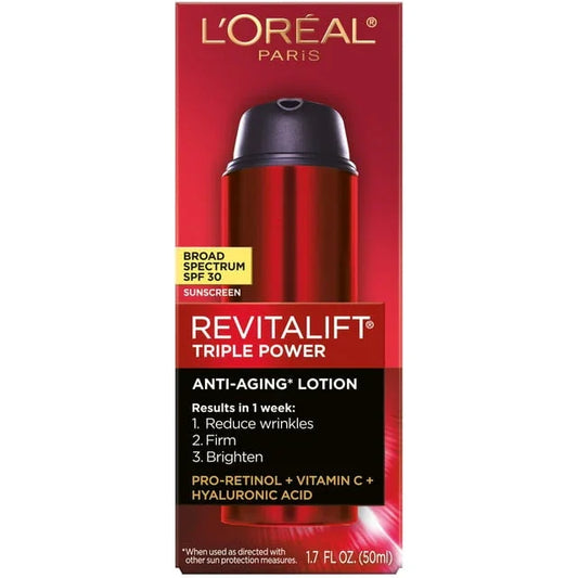 L'Oreal Paris Revitalift Triple Power Broad Spectrum SPF 30 Sunscreen, 1.7 oz - Exotic Pro