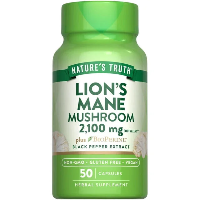Nature’s Truth Lion’s Mane Mushroom 2100mg Supplement – 50 Capsules - Exotic Pro