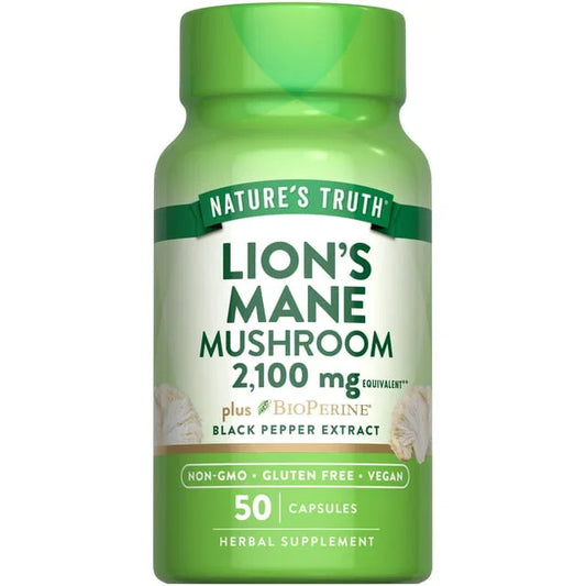 Nature’s Truth Lion’s Mane Mushroom 2100mg Supplement – 50 Capsules - Exotic Pro